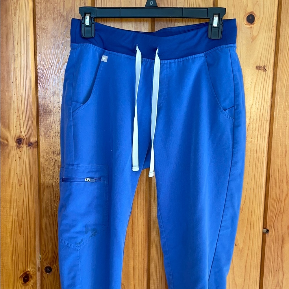 Blue Jogger Pants fig pants size XS Zamora tapered pants nurse scrubs doctor - Picture 4 of 8